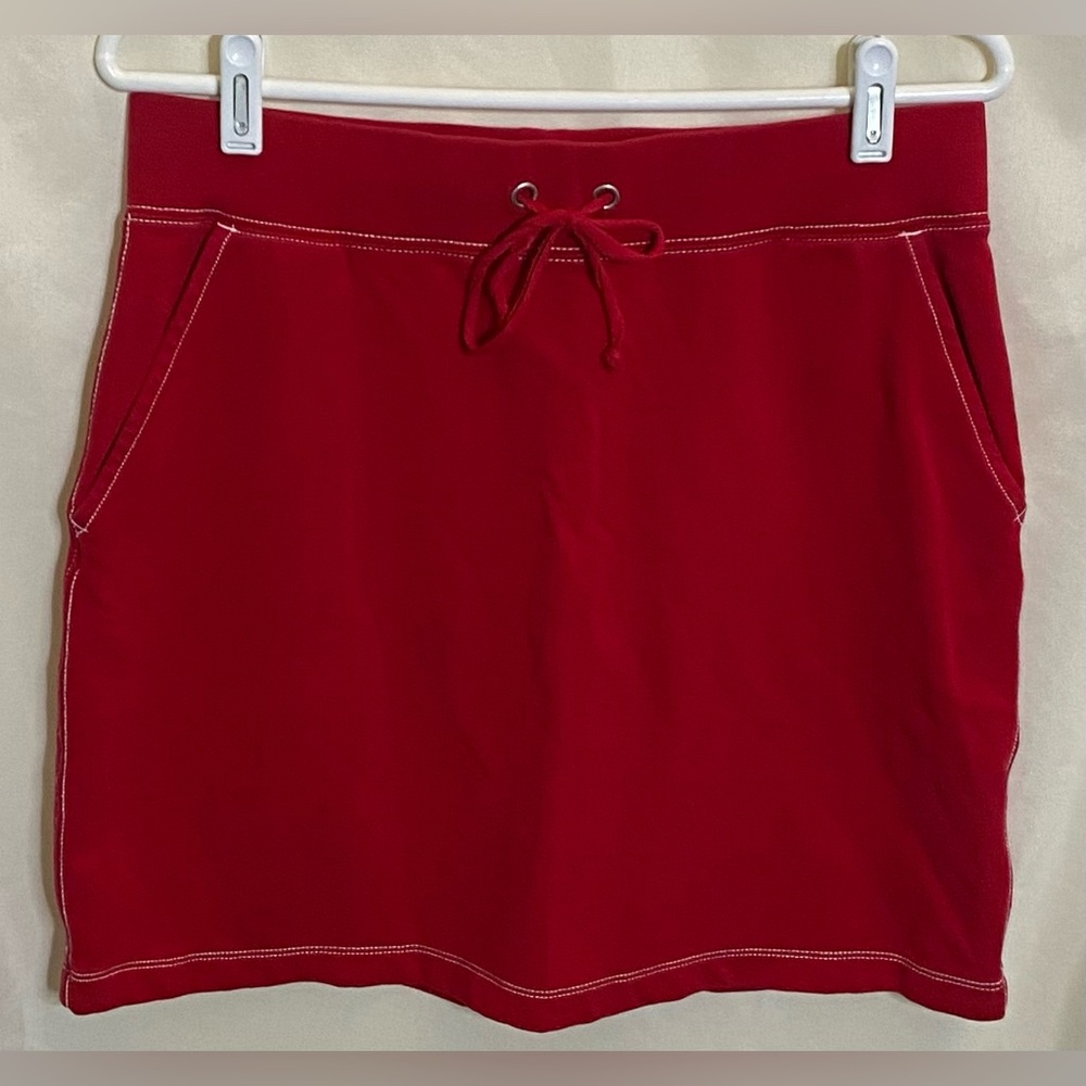 Lands’ End Sporty Red Skirt w/ Tie and Pockets